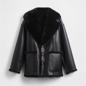 Gap Studio Vegan Leather Reversible Coat